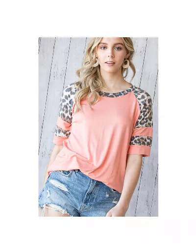 Animal Print Raglan Top